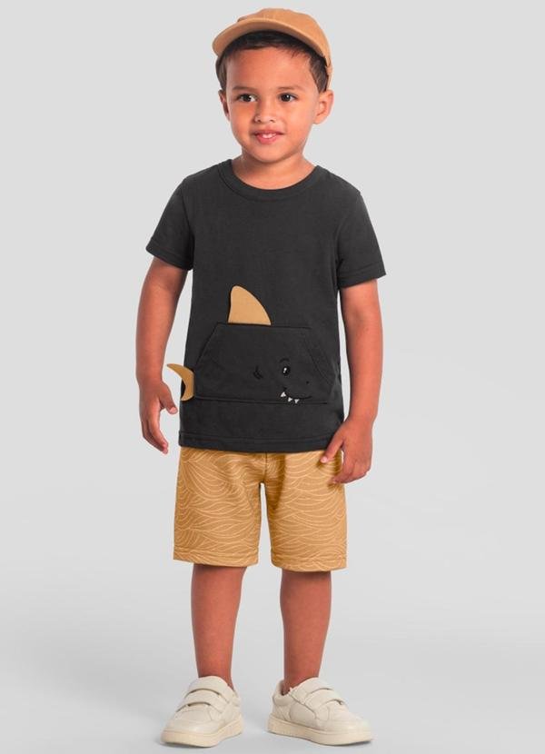 Imagem principal Conjunto Infantil Menino de Tubarãozinho Cinza Brandili Brandili