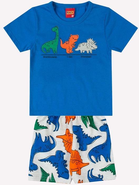 Imagem principal Conjunto Infantil Menino Dinossauros Azul Kyly Kyly