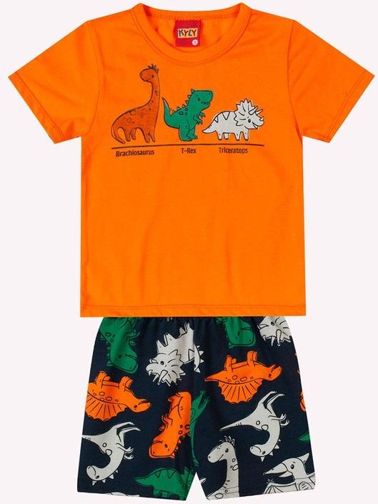 Imagem principal Conjunto Infantil Menino Dinossauros Laranja Kyly Kyly
