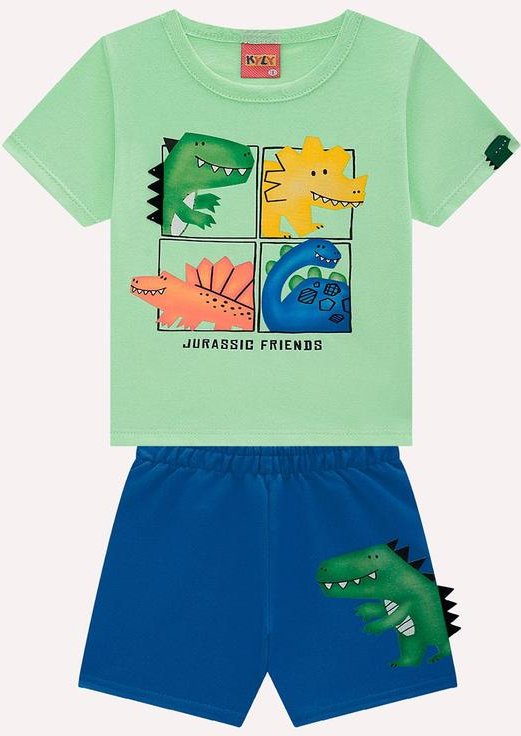 Imagem principal Conjunto Infantil Menino Dinossauros Verde Kyly Kyly