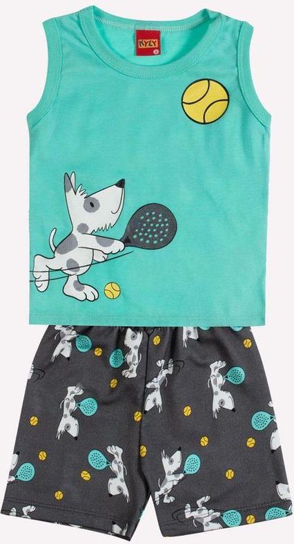 Conjunto Infantil Menino em Algodão Verde