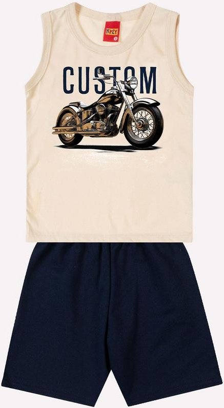 Conjunto Infantil Menino Estampa Bege