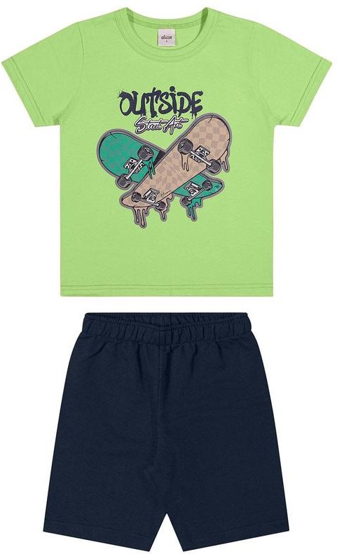 Imagem principal Conjunto Infantil Menino Estampa Skate Verde Elian Elian