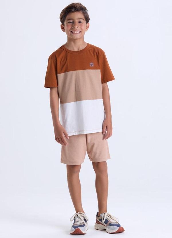 Imagem principal Conjunto Infantil Menino Faixas Color Caramelo VIDA COSTEIRA VIDA COSTEIRA