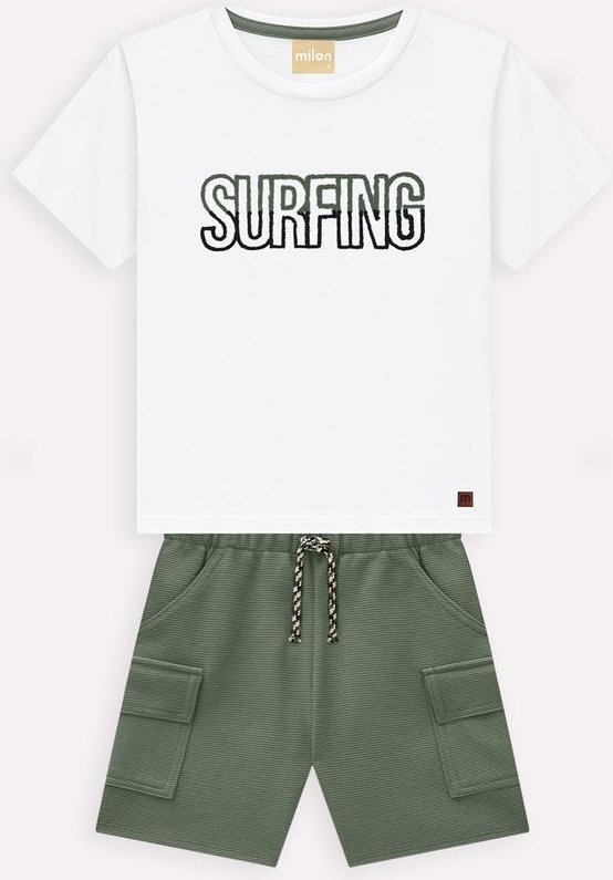 Imagem principal Conjunto Infantil Menino Lettering Branco Milon Milon