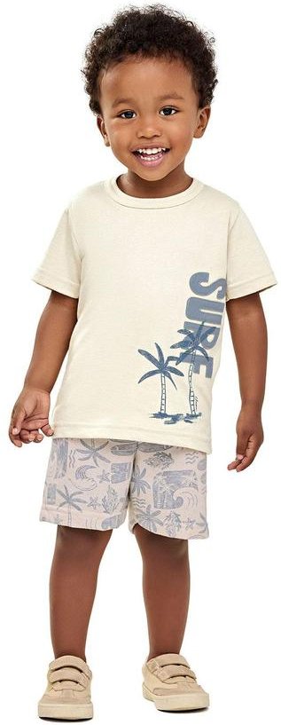 Imagem principal Conjunto Infantil Menino Manga Curta Surf Branco Elian Elian