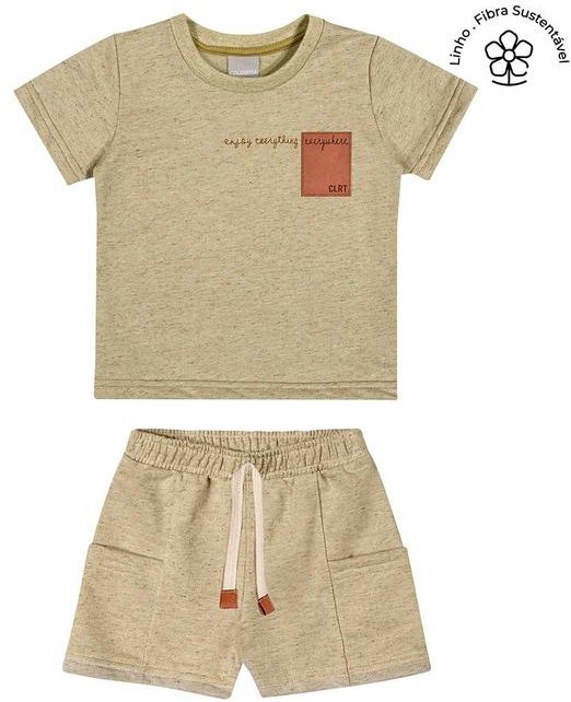 Conjunto Infantil Menino Moletinho Linho Verde