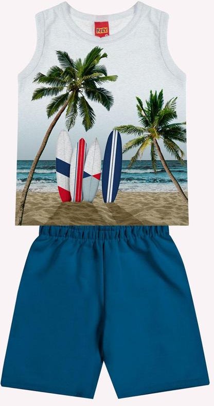 Imagem principal Conjunto Infantil Menino Praia Cinza Kyly Kyly