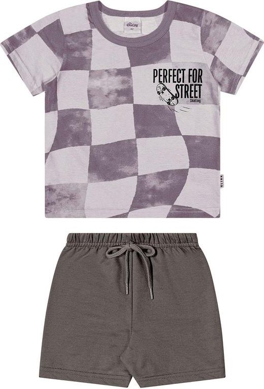 Imagem principal Conjunto Infantil Menino Quadriculado Cinza Elian Elian