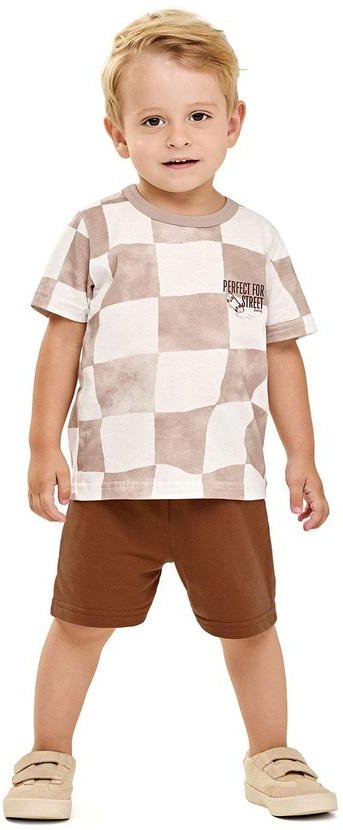 Imagem principal Conjunto Infantil Menino Quadriculado Marrom Elian Elian