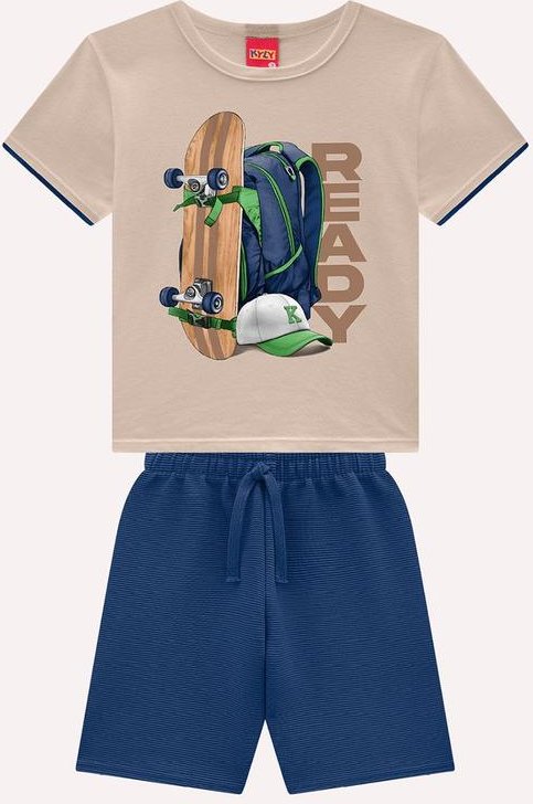 Imagem principal Conjunto Infantil Menino Skate Bege Kyly Kyly