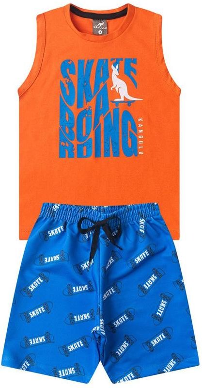 Imagem principal Conjunto Infantil Menino Skate Boarding Laranja Rosa Azul Rosa Azul