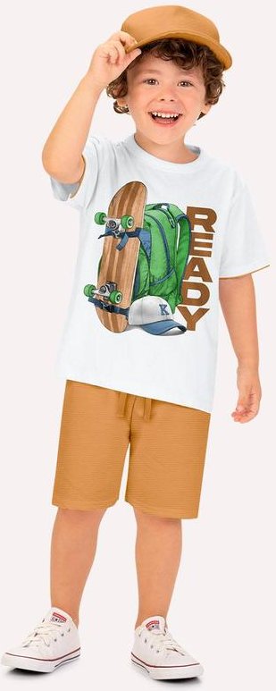 Imagem principal Conjunto Infantil Menino Skate Branco Kyly Kyly