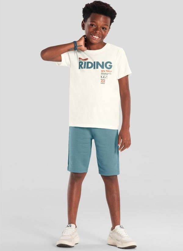 Imagem principal Conjunto Infantil Menino Skate em Puff Natural Brandili Brandili