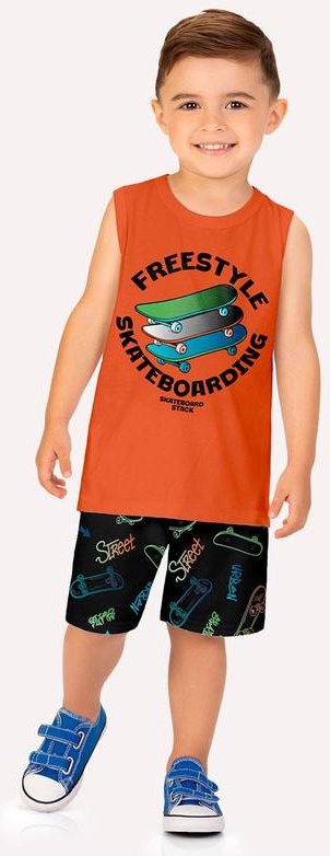 Imagem principal Conjunto Infantil Menino Skate Laranja Kyly Kyly