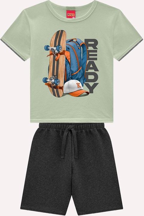 Imagem principal Conjunto Infantil Menino Skate Verde Brandili Brandili