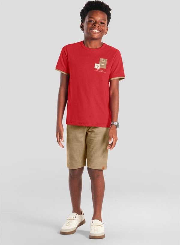 Imagem principal Conjunto Infantil Menino Texturizado Vermelho Brandili Brandili
