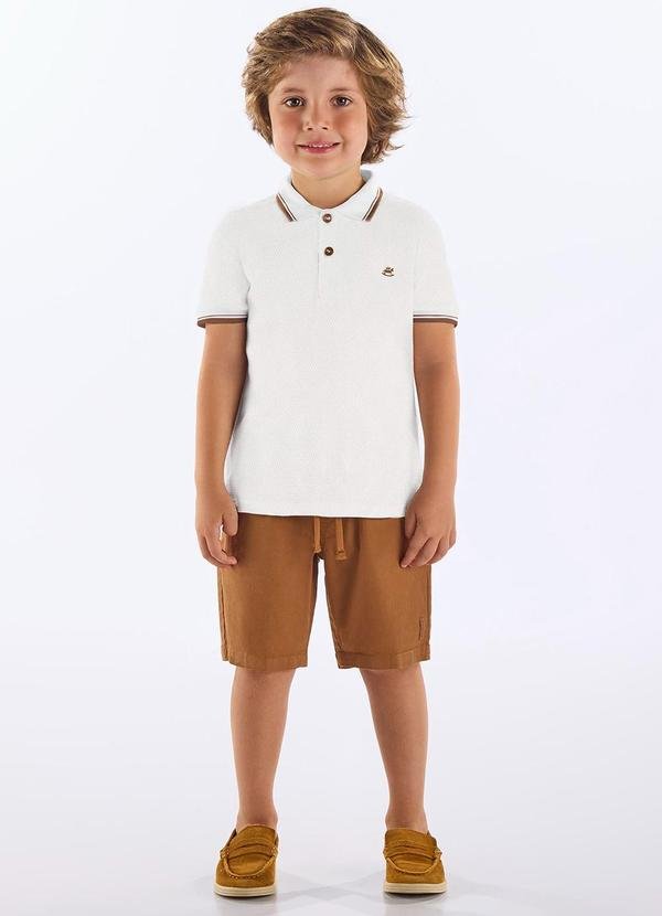 Conjunto Infantil Polo e Bermuda Branco