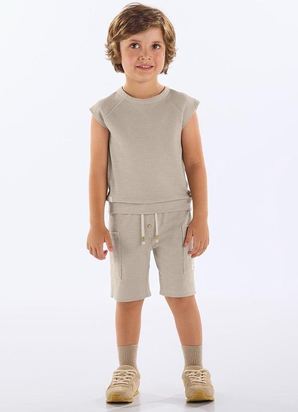 Conjunto Infantil Regata e Bermuda Cinza