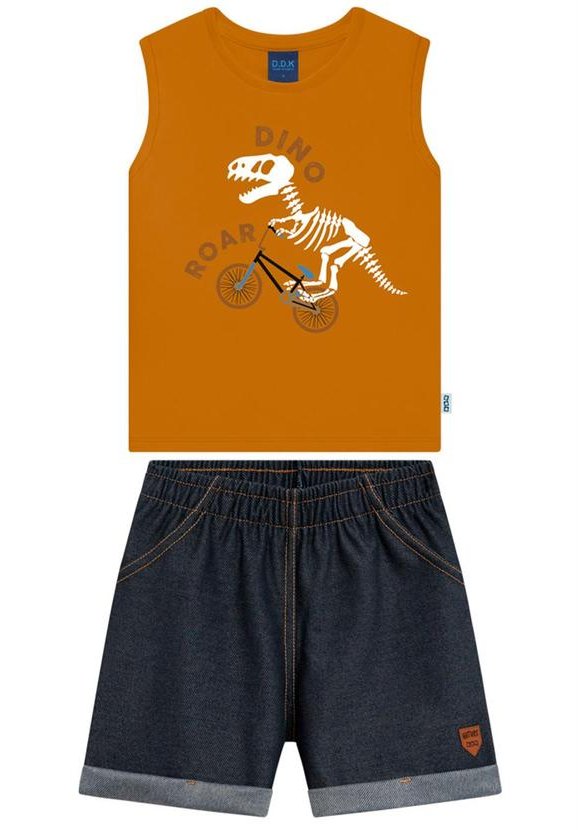 Imagem principal Conjunto Infantil Regata e Bermuda Marrom Ddk Ddk