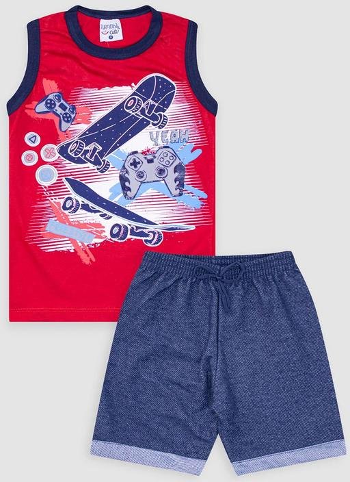 Imagem principal Conjunto Infantil Regata Meia Malha Verm Turminha Turminha