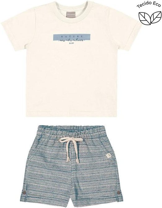 Conjunto Infantil Tecido Eco Menino Bege