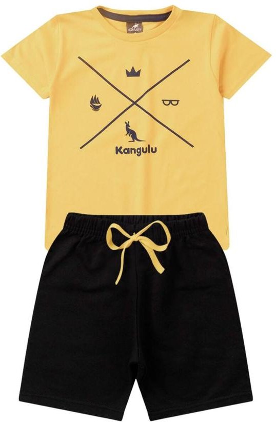 Imagem principal Conjunto Infantil Verão Símbolos Kangulu Amarelo Rosa Azul Rosa Azul