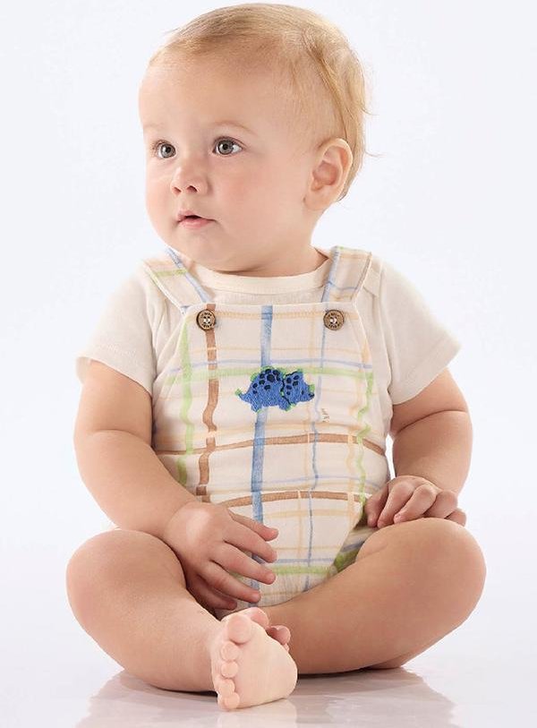 Imagem principal Conjunto Jardineira e Body Suedine Up Baby Branco Up Baby