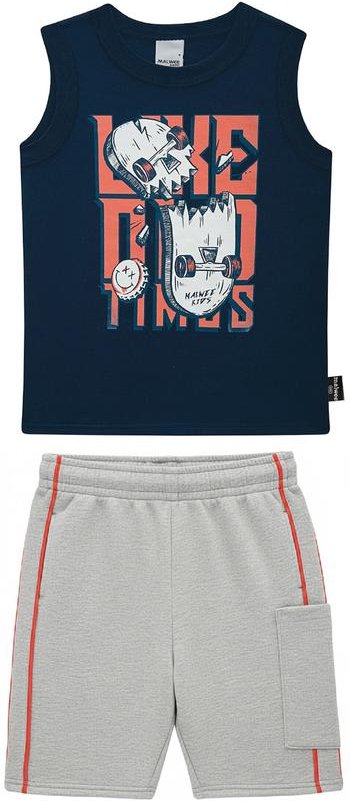 Imagem principal Conjunto Like Old Times em Moletinho Azul Malwee Kids Malwee Kids