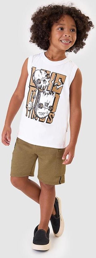 Imagem principal Conjunto Like Old Times em Moletinho Branco Malwee Kids Malwee Kids