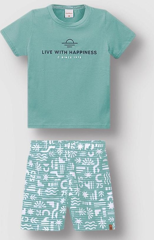 Imagem principal Conjunto Live With Happiness Azul Turquesa Carinhoso Carinhoso