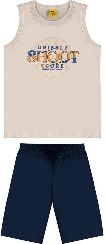 Imagem principal Conjunto Machão c/ Bermuda em Meia Malha Bege Rovi Kids Rovi Kids