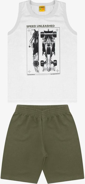 Imagem principal Conjunto Machão com Bermuda Masculino Branco Rovi Kids Rovi Kids