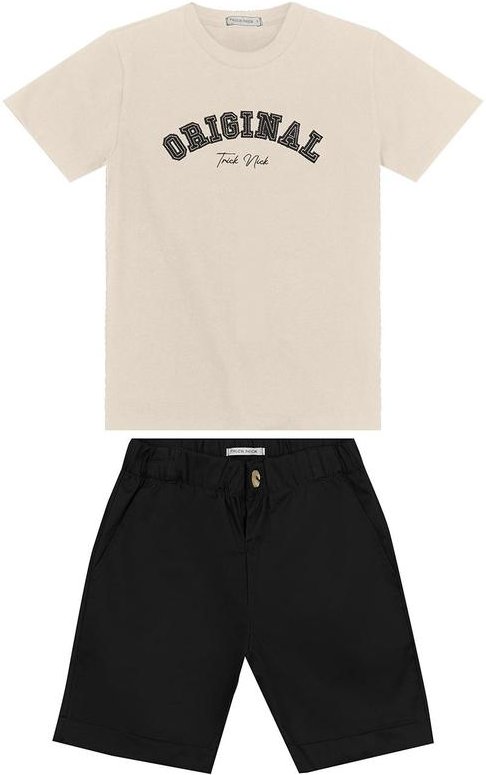 Imagem principal Conjunto Masculino Camiseta com Bermuda Bege Trick Nick Trick Nick