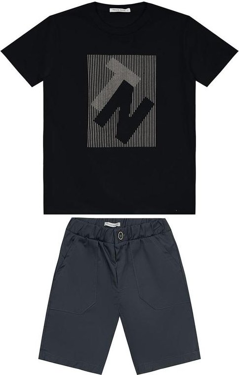 Imagem principal Conjunto Masculino Camiseta com Bermuda Preto Trick Nick Trick Nick