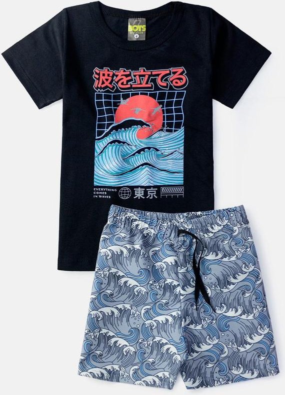 Imagem principal Conjunto Masculino Ondas Preto Boys Brigade Boys Brigade