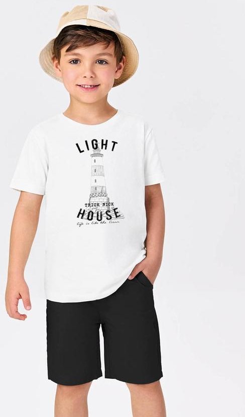 Imagem principal Conjunto Menina Camiseta com Bermuda Branco Trick Nick Trick Nick