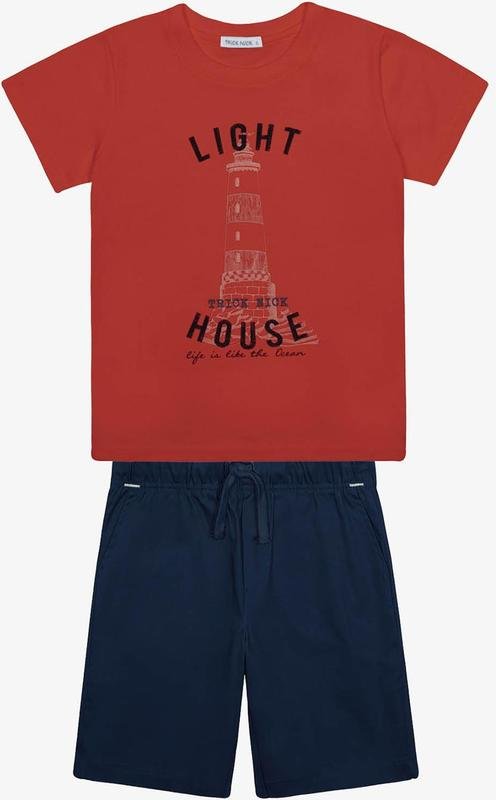 Imagem principal Conjunto Menina Camiseta com Bermuda Vermelho Trick Nick Trick Nick