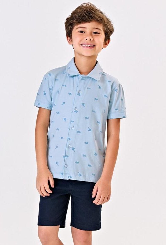 Imagem principal Conjunto Menino Camisa com Bermuda Azul Trick Nick Trick Nick