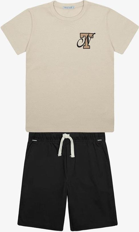 Imagem principal Conjunto Menino Camiseta com Bermuda Bege Trick Nick Trick Nick