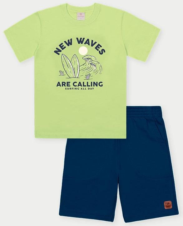 Imagem principal Conjunto Menino Enjoy Waves Verde Abrange Abrange