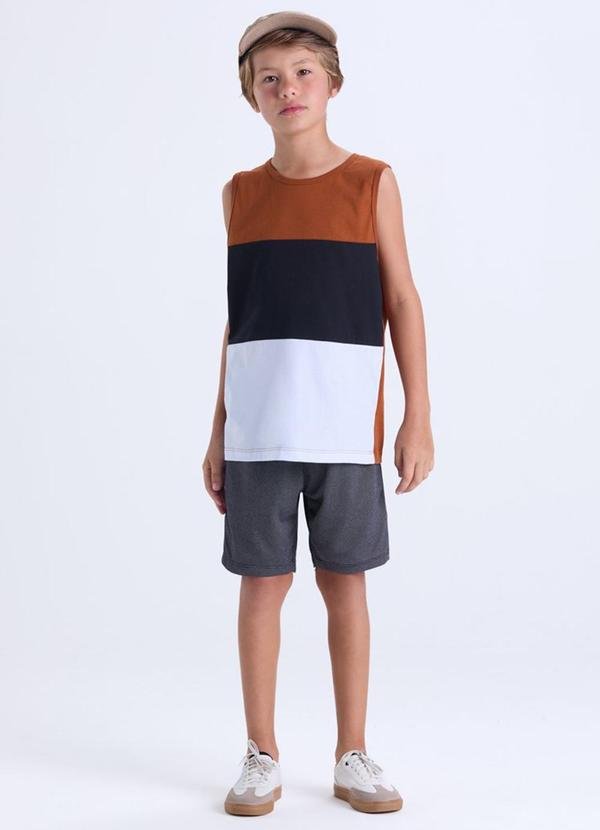 Imagem principal Conjunto Menino Infantil Regata Tricolo Caramelo VIDA COSTEIRA VIDA COSTEIRA