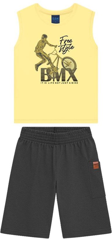 Imagem principal Conjunto Menino Regata e Bermuda Amarelo Ddk Ddk