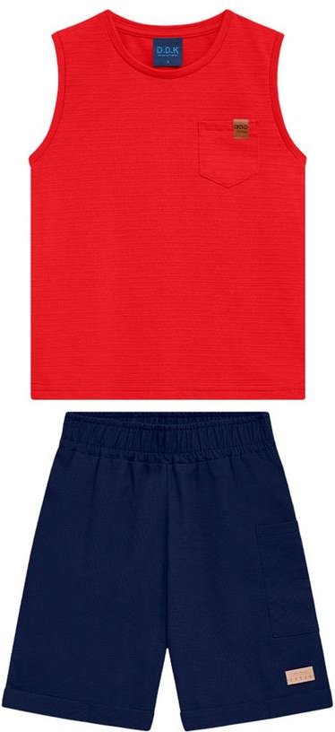 Imagem principal Conjunto Menino Regata e Bermuda Vermelha Ddk Ddk