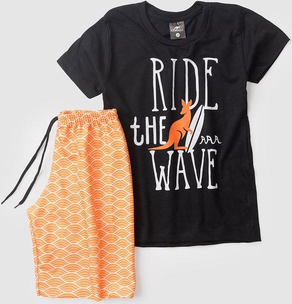 Imagem principal Conjunto Menino Ride The Wave Kangulu Preto Rosa Azul Rosa Azul