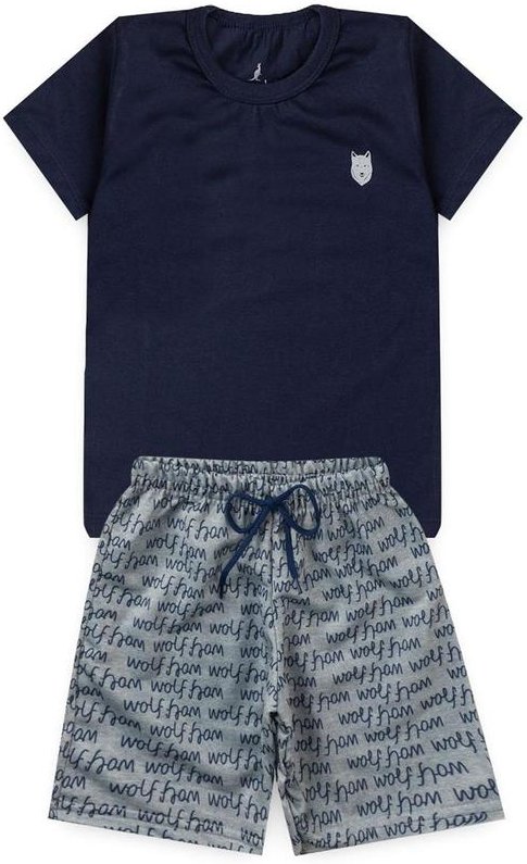Imagem principal Conjunto Menino Verão Lobo Kangulu Marinho Rosa Azul Rosa Azul