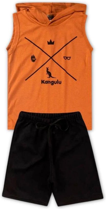 Conjunto Menino Verão Símbolos Kangulu Caramelo