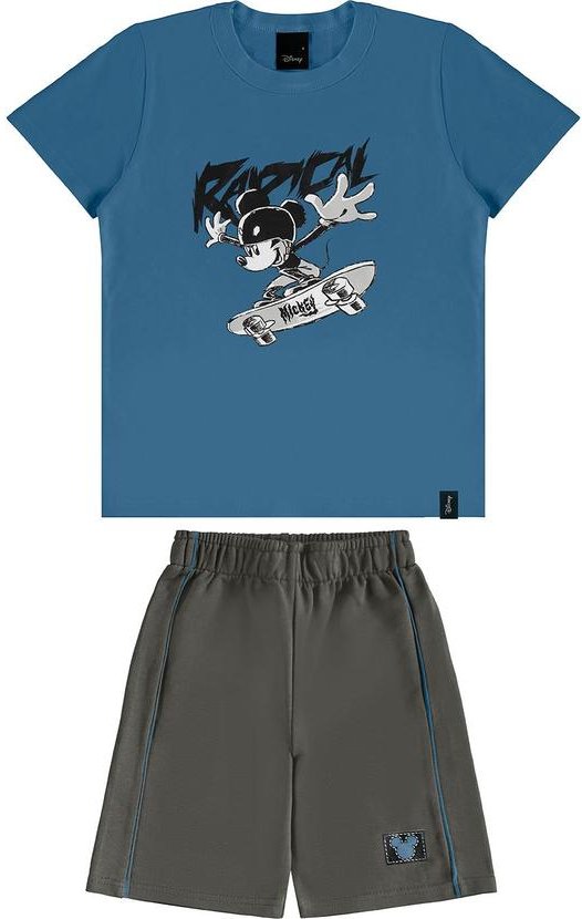 Imagem principal Conjunto Mickey Mouse em Moletinho Azul Petróleo Malwee Kids Malwee Kids