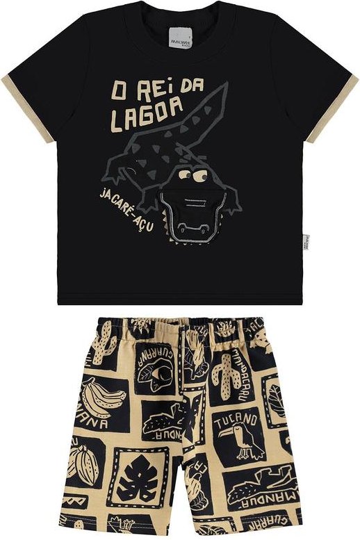 Imagem principal Conjunto o Rei da Lagoa Preto Malwee Kids Malwee Kids