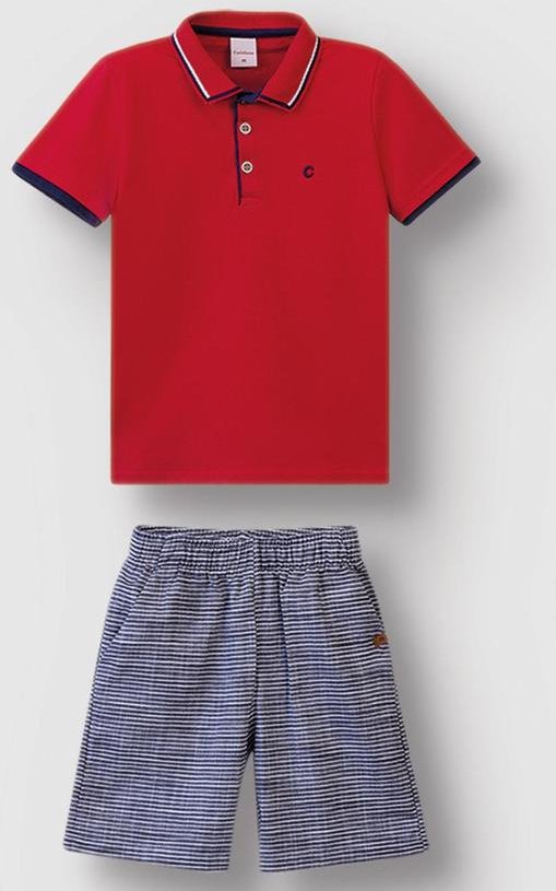 Imagem principal Conjunto Polo com Vermelho Carinhoso Carinhoso